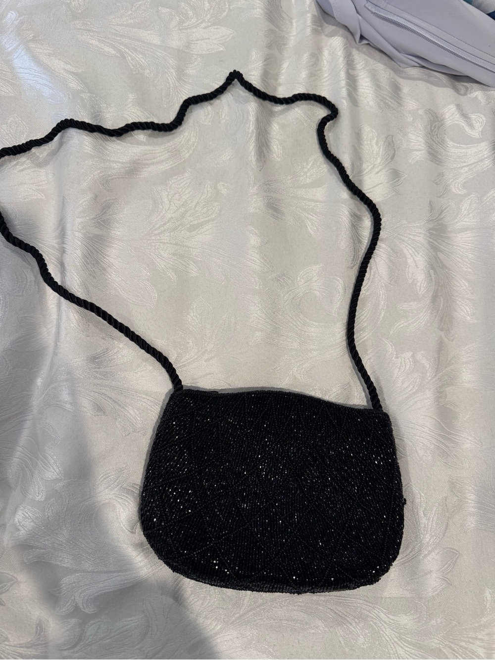 Black Beaded Crossbody Bag
